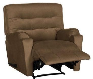 Velvet Upholstered Rocking Recliner Chair With Bed Mode Light Brown 92x95x80cm