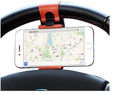 Car Phone Holder for Auto Steering Wheel Car Mount Holder Clip Buckle Socket for iPhone Samsung Mobile Phone GPS