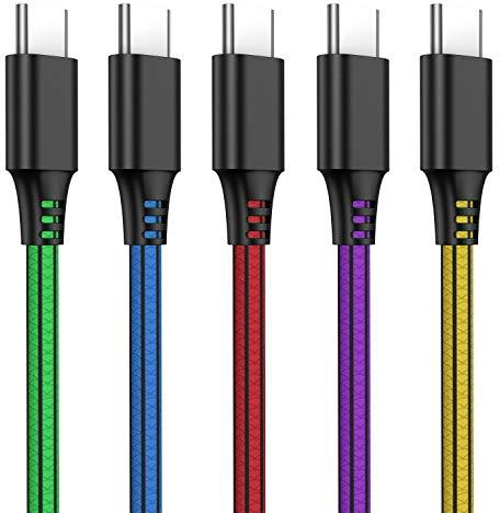 كيبل شحن USB C، كيبل بيانات للشحن السريع من بلاستيك PVC لموبايل سامسونج جالاكسي S21 S20 S10 S9 + S8 بلس نوت 9 8، ال جي G5، جوجل بيكسل XL والمزيد من اجهزة USB-C