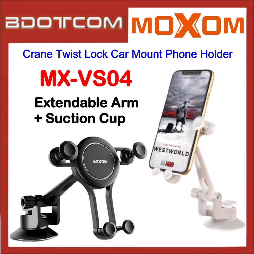 Moxom MX-VS04 Crane Twist Lock Arm Suction Cup Car Mount Phone Holder