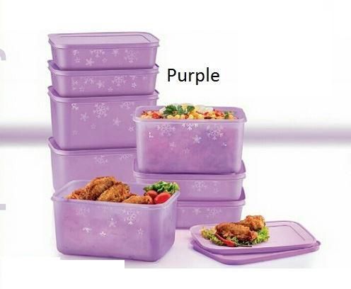 Tupperware Chill-Freez Medium Set 4x1.0L, 4x2.5L (Pink - Purple)