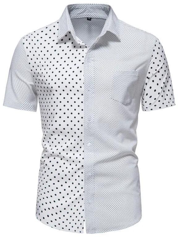 Summer 2022 new men's short sleeve t-shirt Fashion Business Beach Short Sleeve Polka Dot Print Shirt