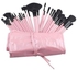 32-Piece Cosmetic Makeup Brush Set With Bag Pink/Black