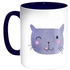 Happy Cat Printed Coffee Mug Blue/White
