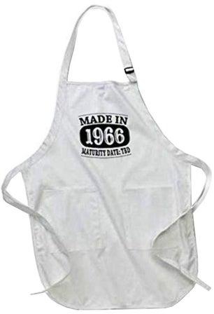 Made In 1966 Maturity Date Tdb Printed Apron With Pockets White 22 x 24inch multicolor 20x30cm