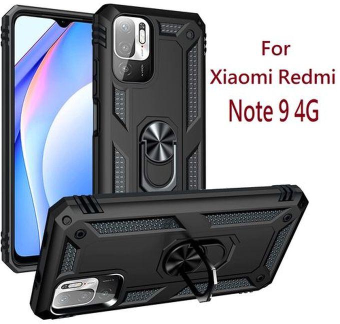 Xiaomi Redmi Note 9 4G - Rugged Shield Cover (Pouch) With Magnetic Ring Holder/Stand