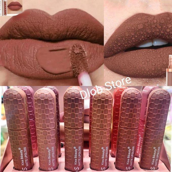 Kiss Beauty 3PCs Bold Nude Shades Waterproof Lip Matte Liquid Lipstick+FreeGift