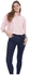 اميريكان ايغل قميص اوكسفورد قصير بازرار للنساء، مقاس L، لون بينك، U-0355-5265-615