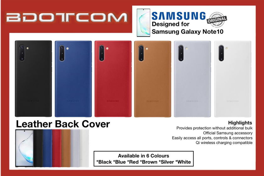 Bdotcom Leather Back Cover for Samsung Galaxy Note10 (6 Colors)