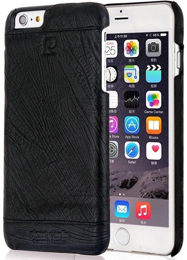 Pierre Cardin Genuine Leather Hard Back Cover For iPhone 6/6S 4.7  black