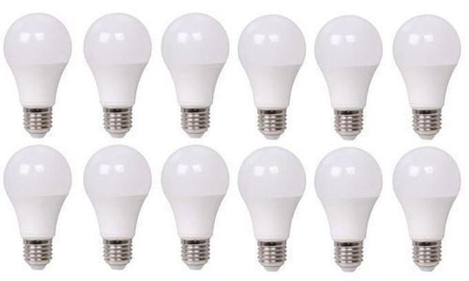 LED Bulb - 9 Watt - White - 12 Pcs
