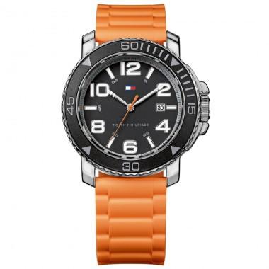 Tommy Hilfiger 1790852 Orange Silicone Strap Men's Watch