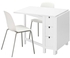 NORDEN / LEIFARNE Table and 2 chairs, white, white chrome-plated