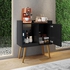 خزانة جانبية بتصميم رترو لركن القهوة بباب واحد من لينوس، لون اسود، خشب مُصنع، من كواليتي موفيز