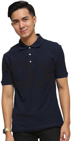 Boxy Cotton Classic Polo Shirts - 6 Sizes (Navy)