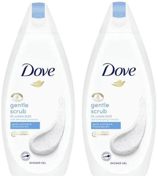 Dove 2pcs Gentle Scrub Shower Gel / Body Wash 500ml