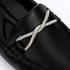 Dejavu Twisted Buckle Slip On Leather Simple Loafer - Black