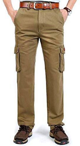 Classic Combat Chinos Trousers For Men-Stone Brown
