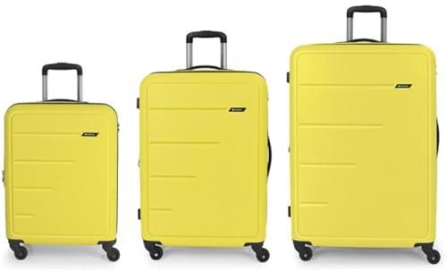 Gabol Future Luggage PP Hardshell Clearance Luggage bag Hardside Lightweight Durable Carry On Suitcase Sets, Spinner Wheels, TSA Lock (Yellow, Set of 3)