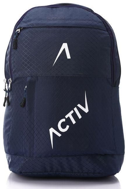 Activ Self Pattern Two Main Compartment Backpack - Navy Blue