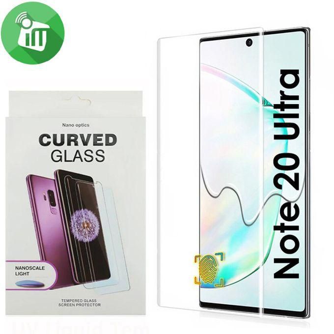 For Samsung Galaxy Note20 Ultra 5G Screen Protector Nano Optics Curved Liquid Full Glue Glass With UV Light Dryer Fingerprint Unlock Fast- Clear