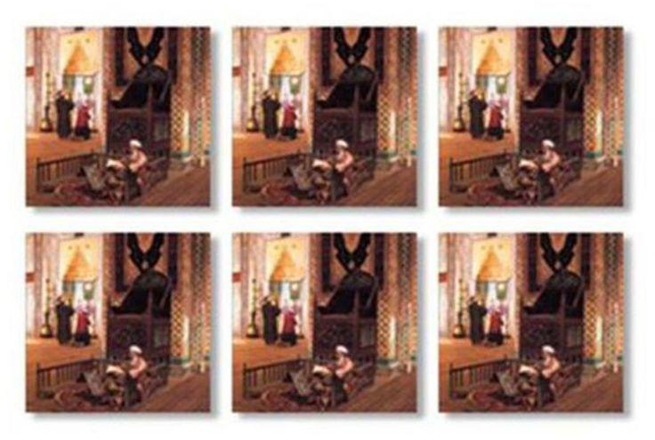 6-Piece Decorative Tea Coaster Set Multicolour 9x9 centimeter