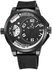 Weide UV1501 Mens Dual Time Analog  Black Army Military Quartz Sport Wrist Watch - Black
