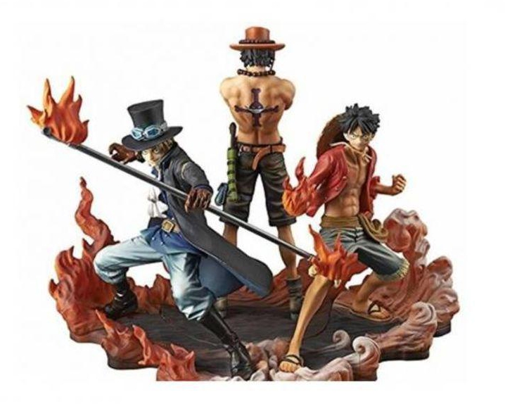 One Piece Brotherhood Luffy Ace Sabo 3 in 1 Action Figure 14 centimeter