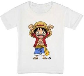 Anime Printed T-Shirt White/Red/Yellow