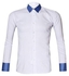 Levi Gardin Men's Unique Long Sleeve Shirt - Blue/White