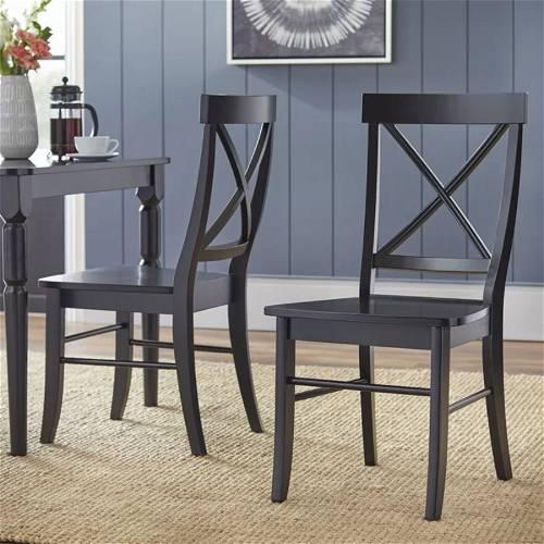 Dove Lacquered 6-Chair Dining Set, Black - DR1078