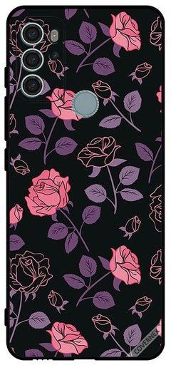 Protective Case Cover For Motorola Moto G60S Flowers Sketch