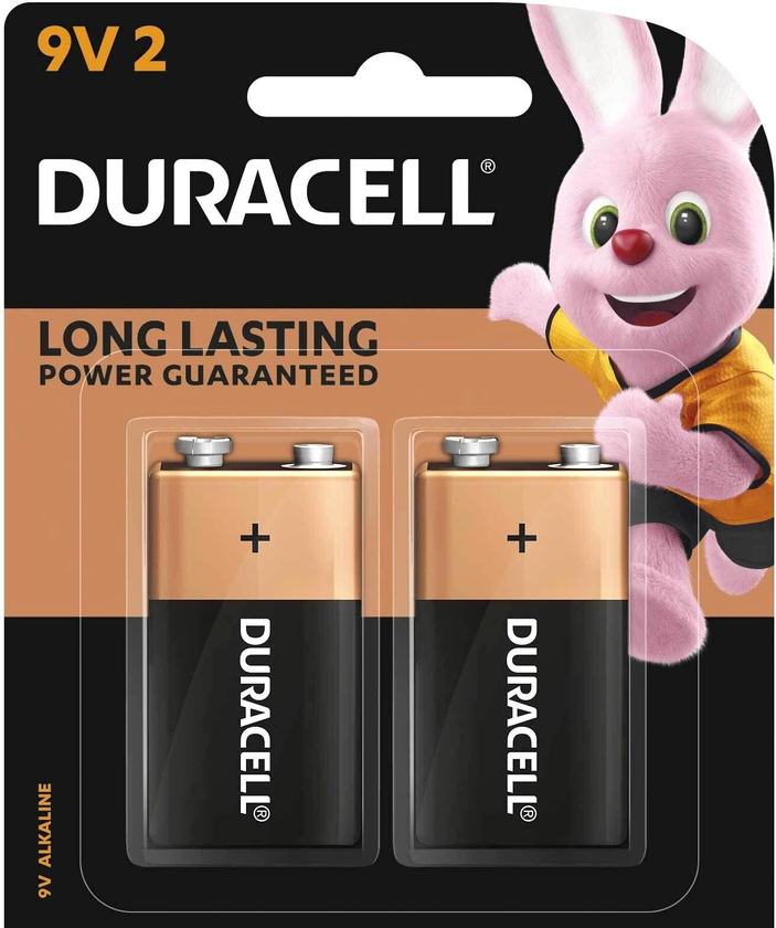 Duracell 9V Alkaline Battery Black 2 count