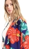 eezeey Colorful Tropical Floral Kimono With Fringes - Dark Blue & Red