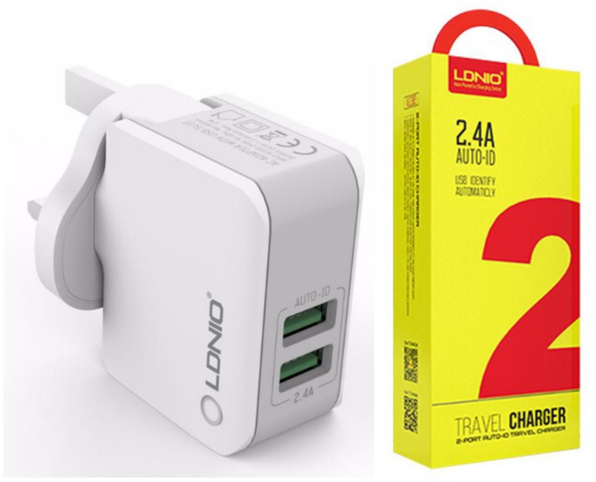 Ldnio A2203 2.4A Auto-Id Dual USB Port Travel Adapter