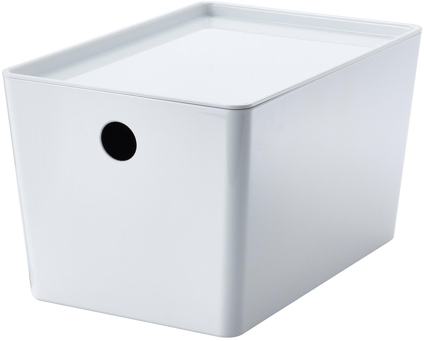 KUGGIS Box with lid - white 18x26x15 cm