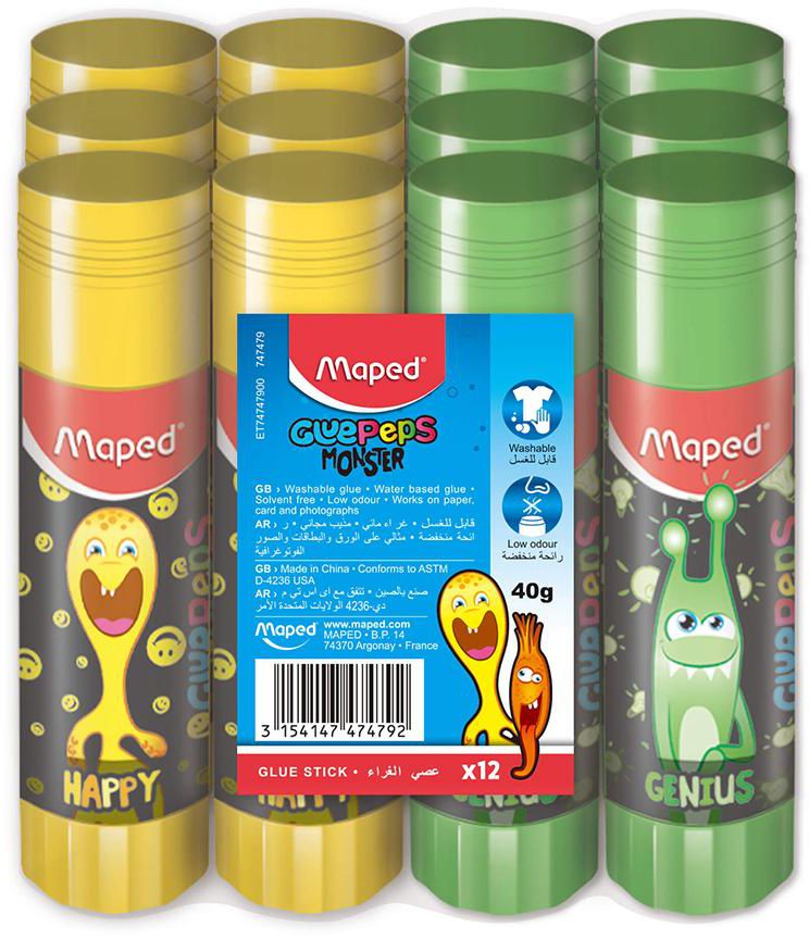 Maped - Maped Monster Glue Stick 40g DSP - 12pcs- Babystore.ae