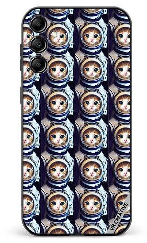 Protective Case Cover For Samsung Galaxy A14 5G/A14 Cat Face Inside Astronauts Helmet Pattern Design Multicolour