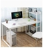 Computer Desk with Storage Shelves Home Office Desk with Bookshelf Study Writing Table Corner Desk PC Laptop Desk with Strong Legs (120 * 55 * 110 cm)