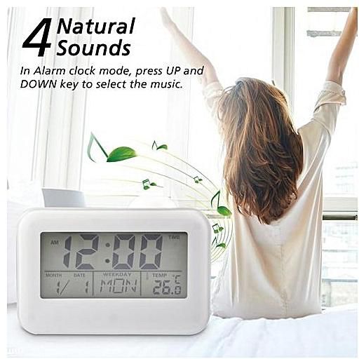 Lcd Display Alarm Clock Voice Control Ceiling Projection With