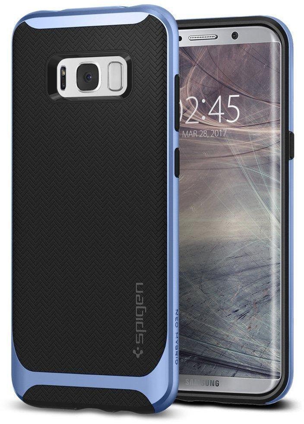 Spigen Samsung Galaxy S8 Case - Neo Hybrid - Black , Blue Bumper