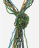 ZISKA Glass Beaded Necklace Flower Pendant - Green