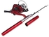 [H8022 Red]Mini Aluminum Pocket Pen Fishing Rod Pole Reel