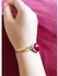 Handmade Bracelet Red With Red Gemstone In Copper & Gold Plated Design