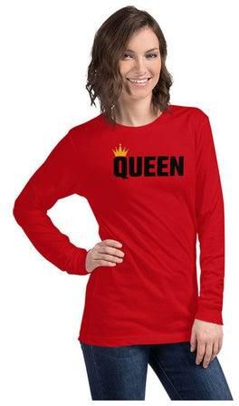 تيشيرت بطبعة كلمة "Queen" أحمر