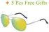 Fashion Aviator Sunglasses Metal Frame Polarized Sunglasses For Women-Gold BBW