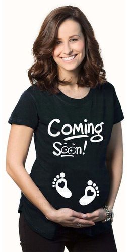 "Coming Soon" Maternity Top - Black