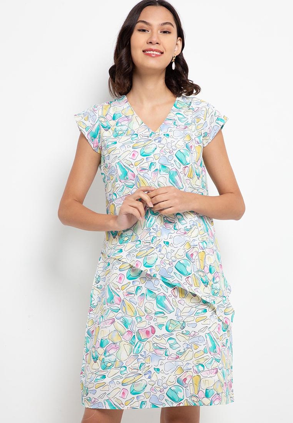 Gobindpal Sophistix Rosie Flower Print Dress - 4 Sizes (Green)