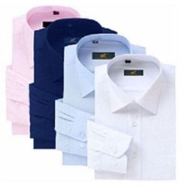 Men's Shirt - Pink, Navy Blue, Sky Blue & White - 4 Piece Set