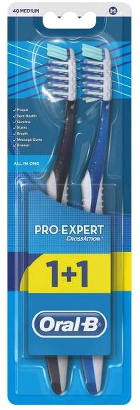 Oral-B Pro Expert Cross Action Toothbrush - Size Medium - 2 Brushes